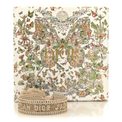 Christian Dior Woven Cotton Crystal Embroidered J'Adior Friendship Bracelet Gold 4 of 4