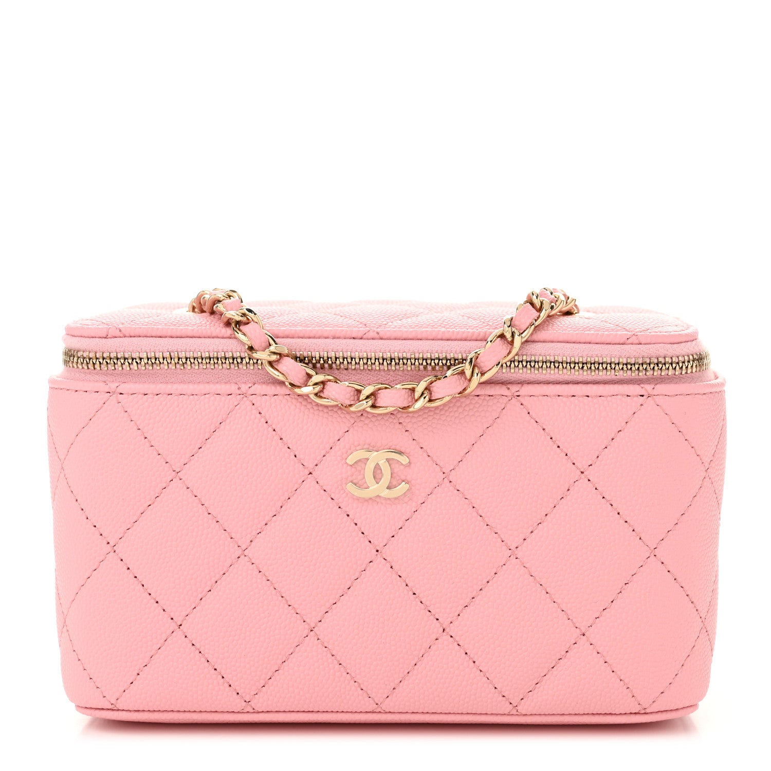 Chanel Caviar Quilted Small Vanity Case With Chain Pink 1 of 11