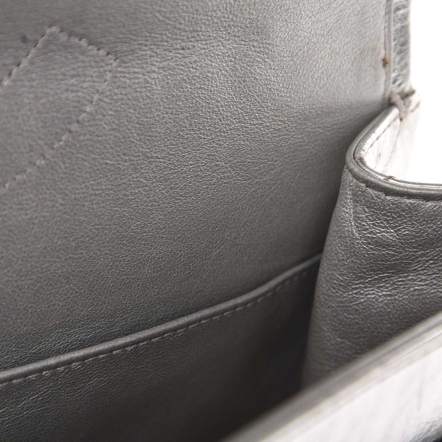 Metallic Aged Calfskin Quilted 2.55 Reissue 227 Flap Silver