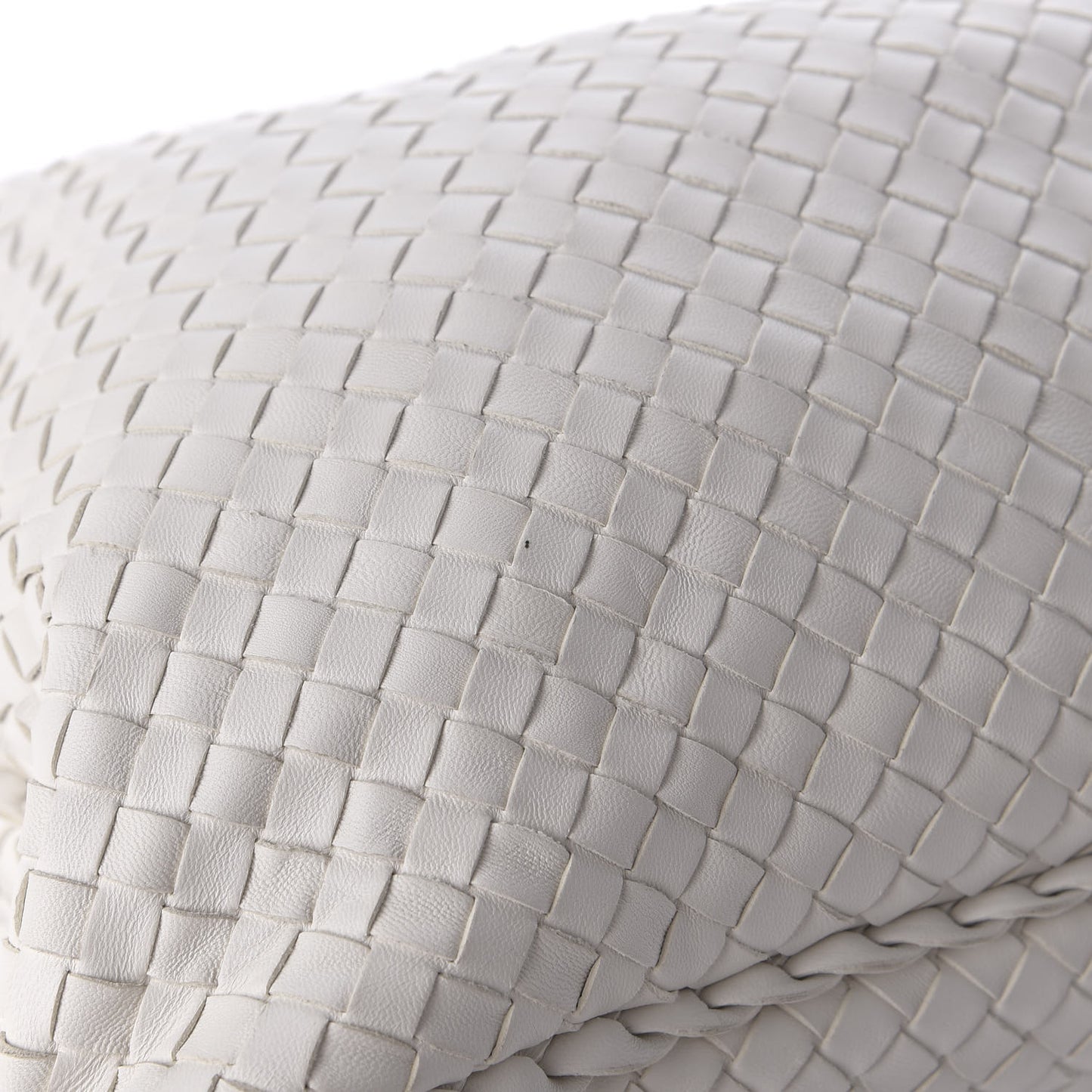 Nappa Intrecciato Large Veneta Hobo White
