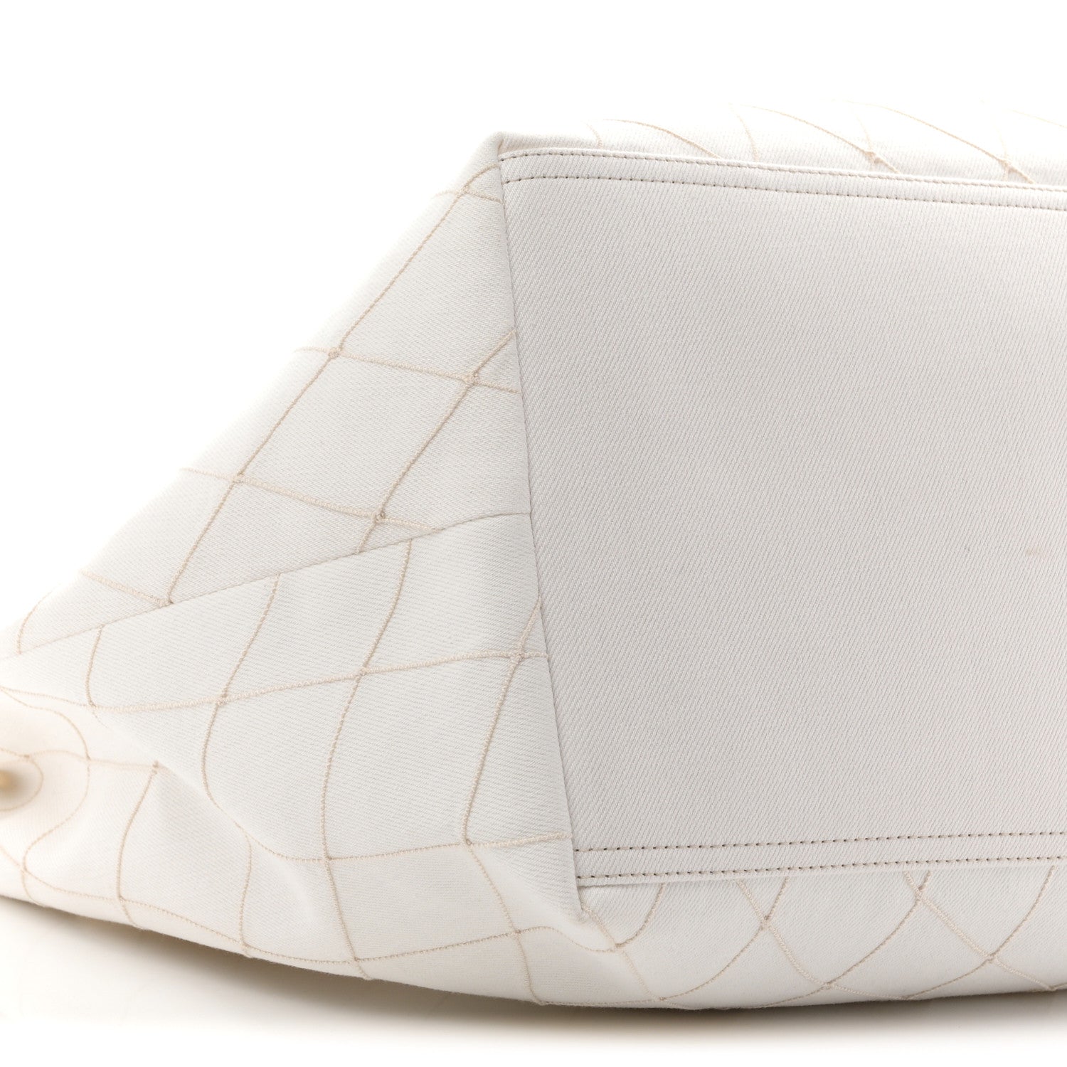 Chanel Denim Calfskin Quilted Coco Beach Small Shopping Tote White Black 10 of 11