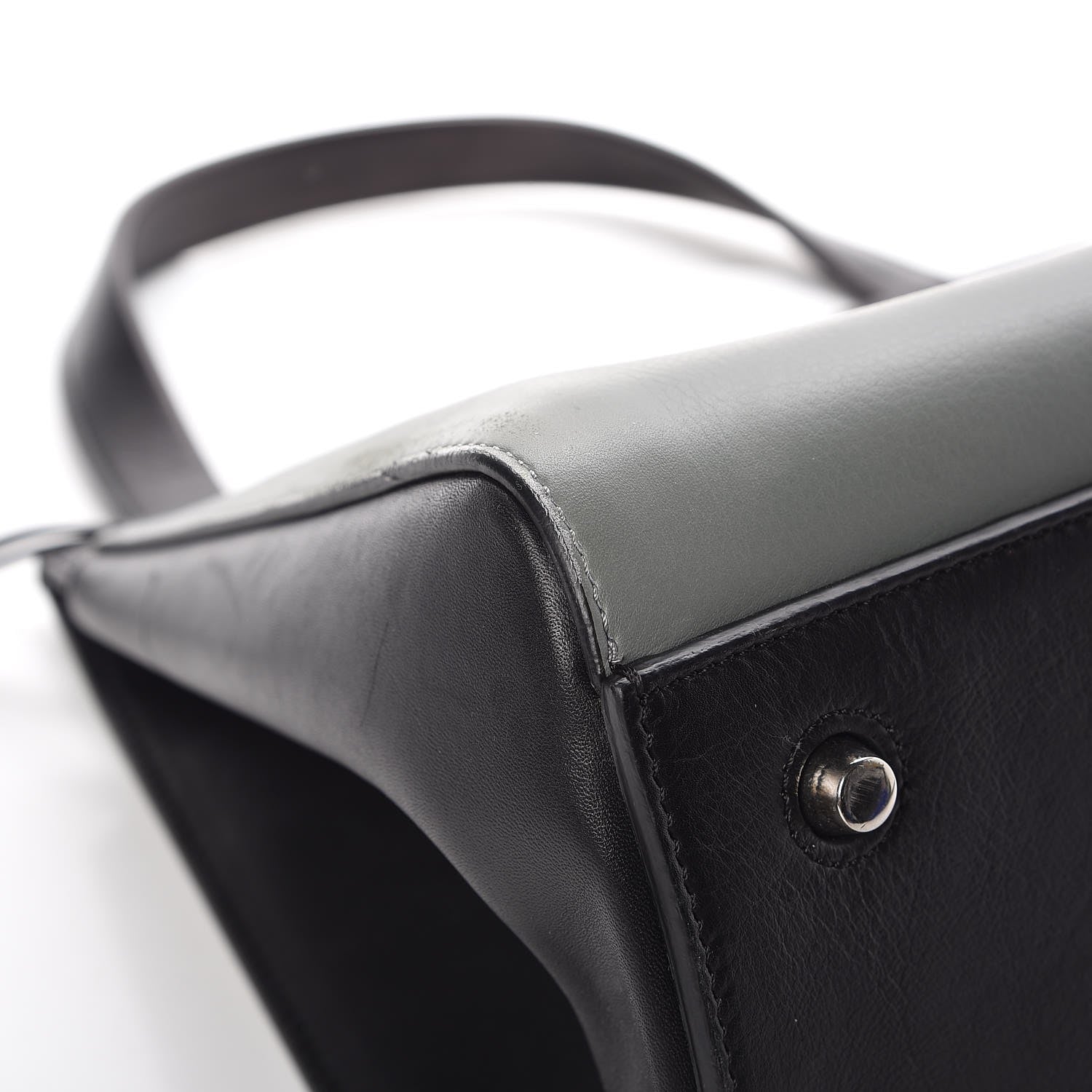 Celine Calfskin Medium Bi-Color Edge Shoulder Bag Almond 13 of 16