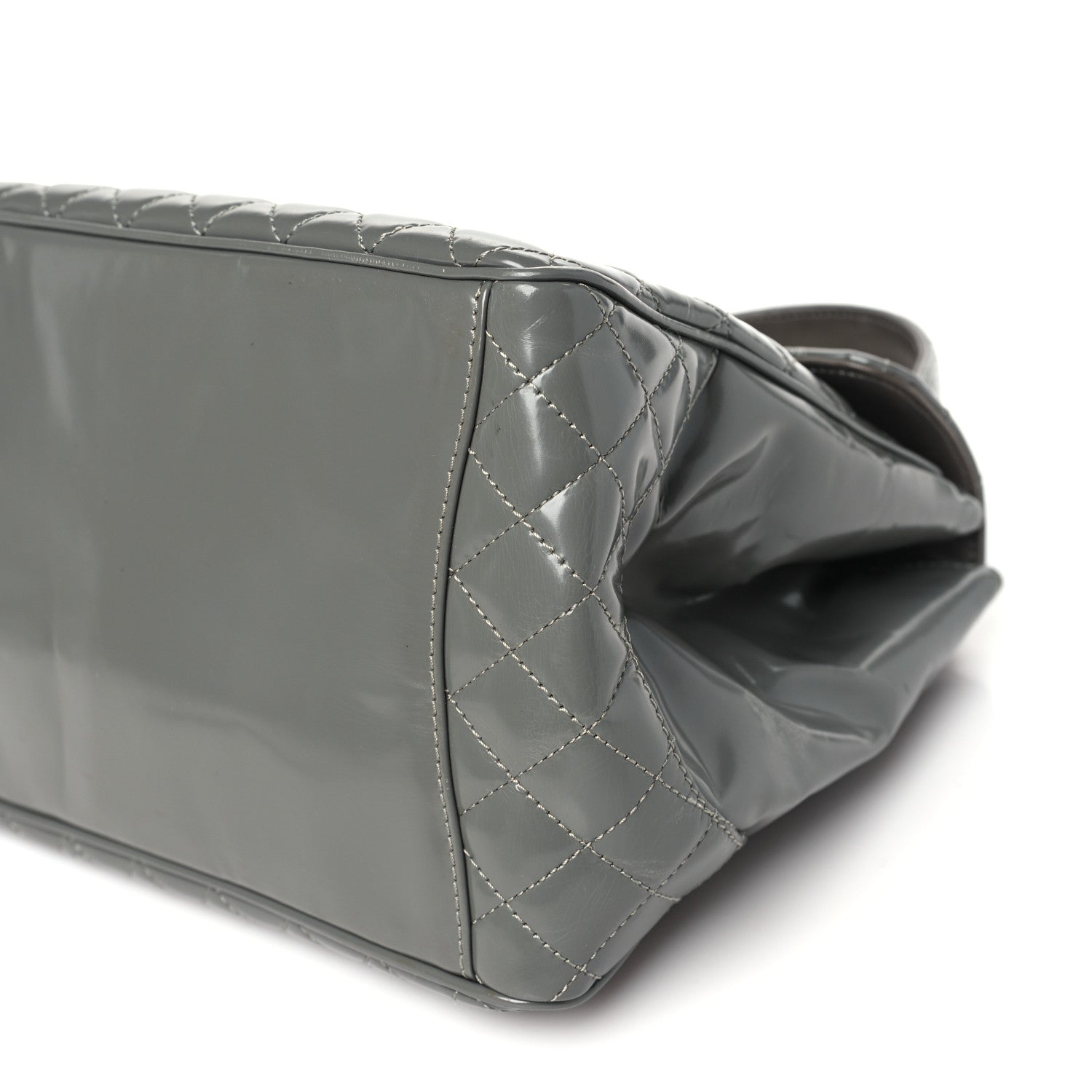 Chanel Glazed Calfskin Small Mademoiselle Lock Kelly Flap Bag Grey 10 of 10