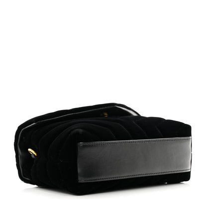 Saint Laurent Velvet Y Quilted Monogram Toy Loulou Chain Satchel French Black 4 of 9