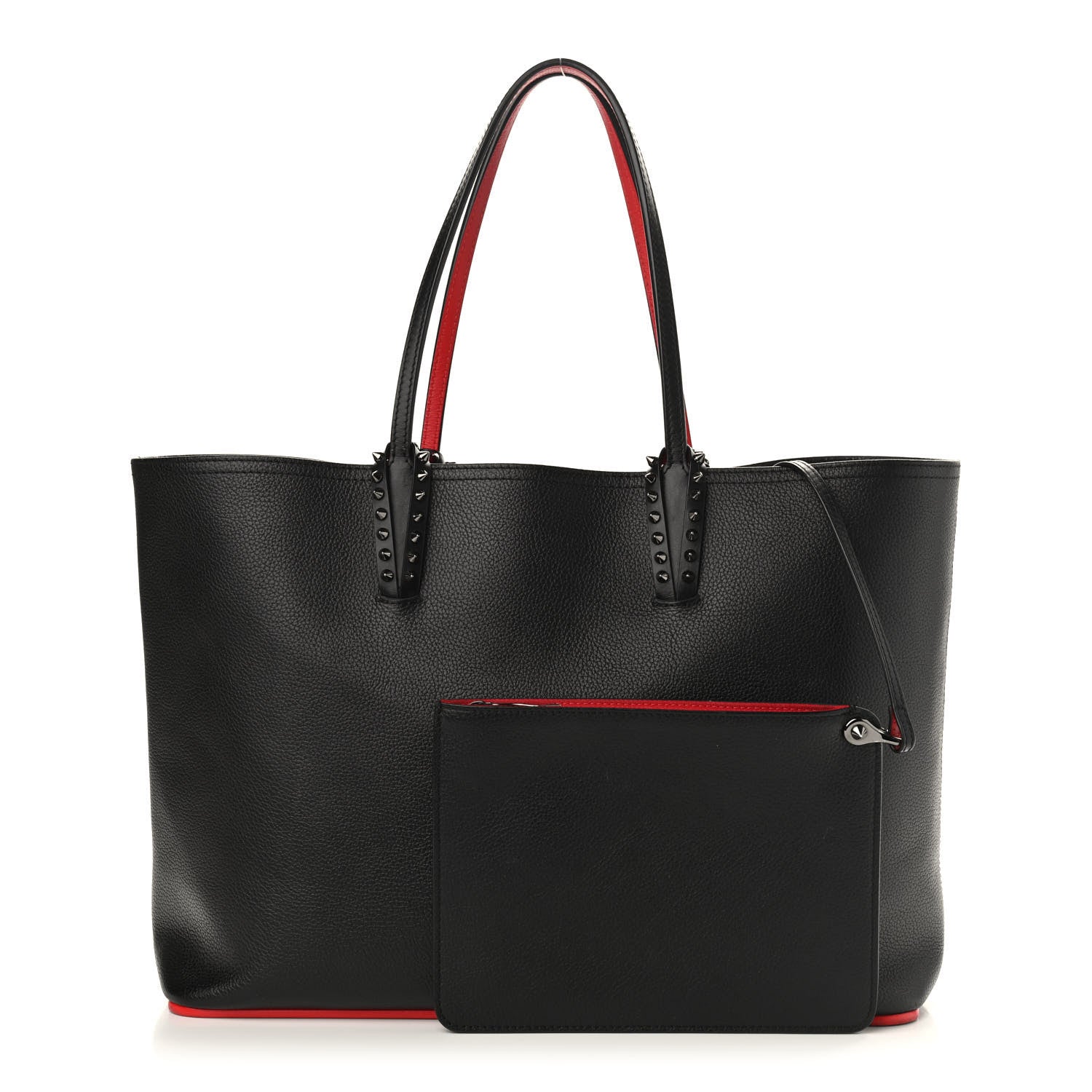 Christian Louboutin Calfskin Spikes East West Cabata Tote Black 1 of 10