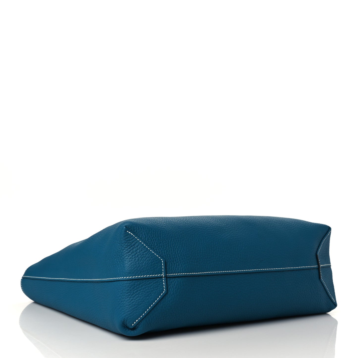 Taurillon Clemence Double Sens 45 Reversible Tote Bleu Izmir Bleu Saphir