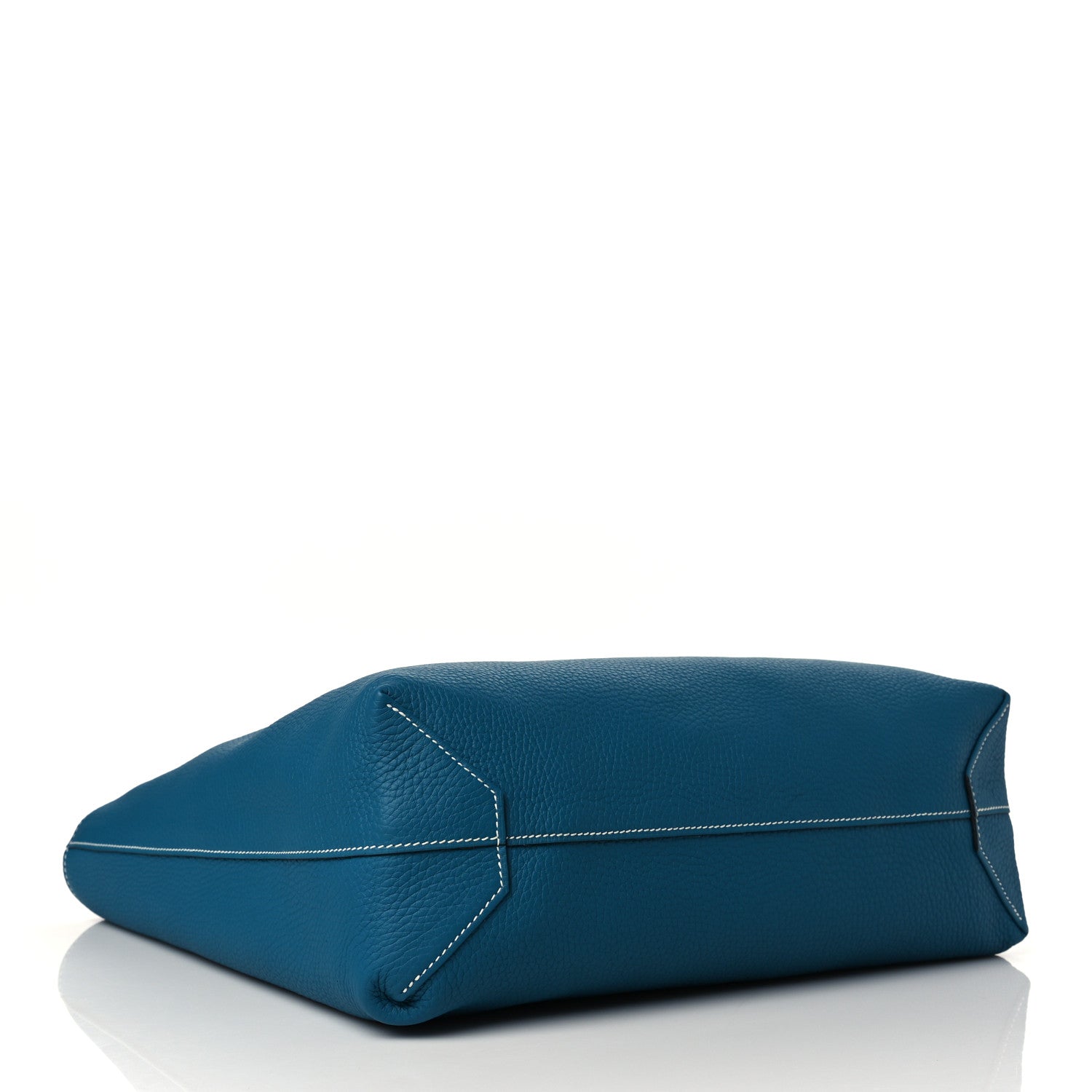 Hermes Taurillon Clemence Double Sens 45 Reversible Tote Bleu Izmir Bleu Saphir 7 of 15