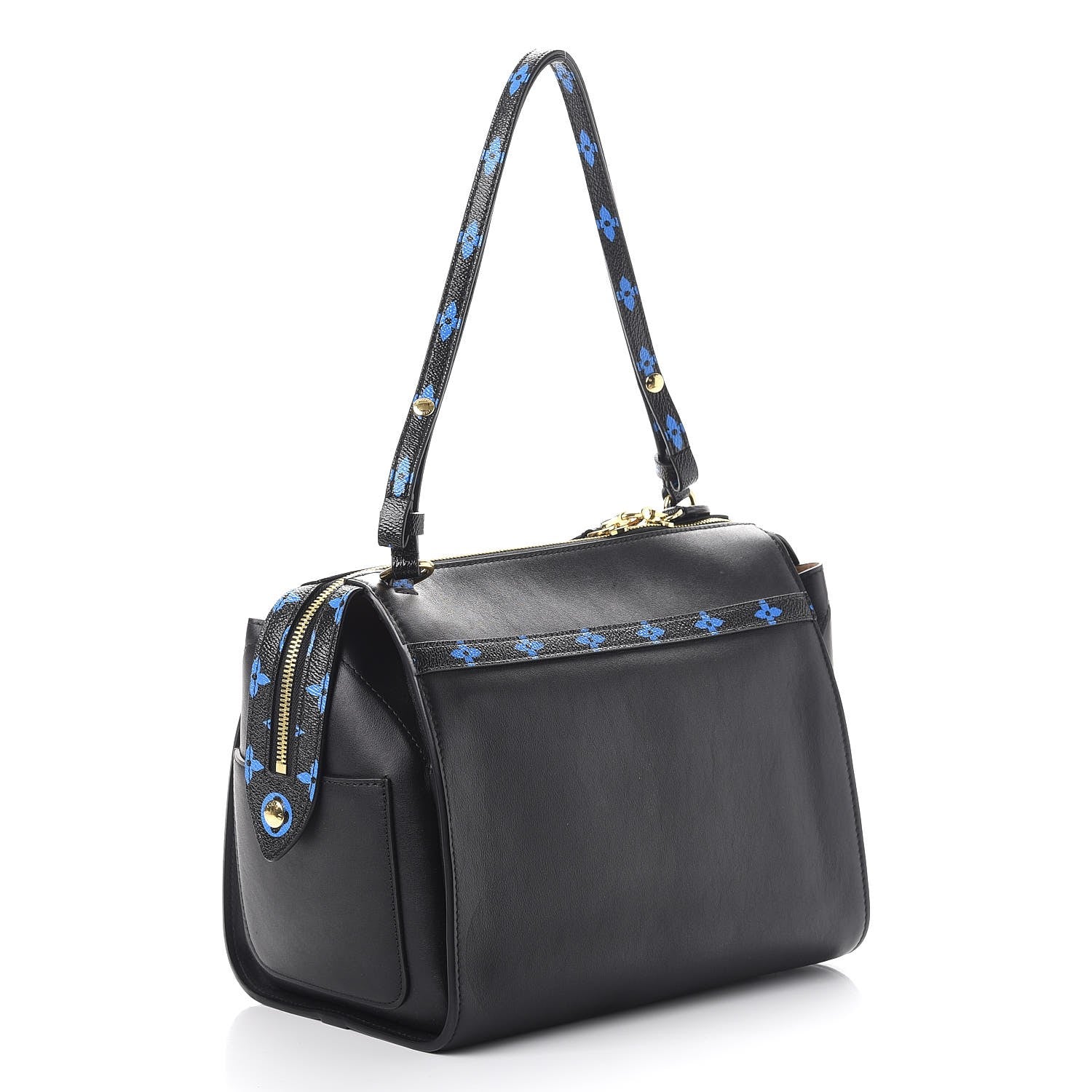 Louis Vuitton Smooth Calfskin Colored Monogram Speedy Amazon MM Blue Black 3 of 7