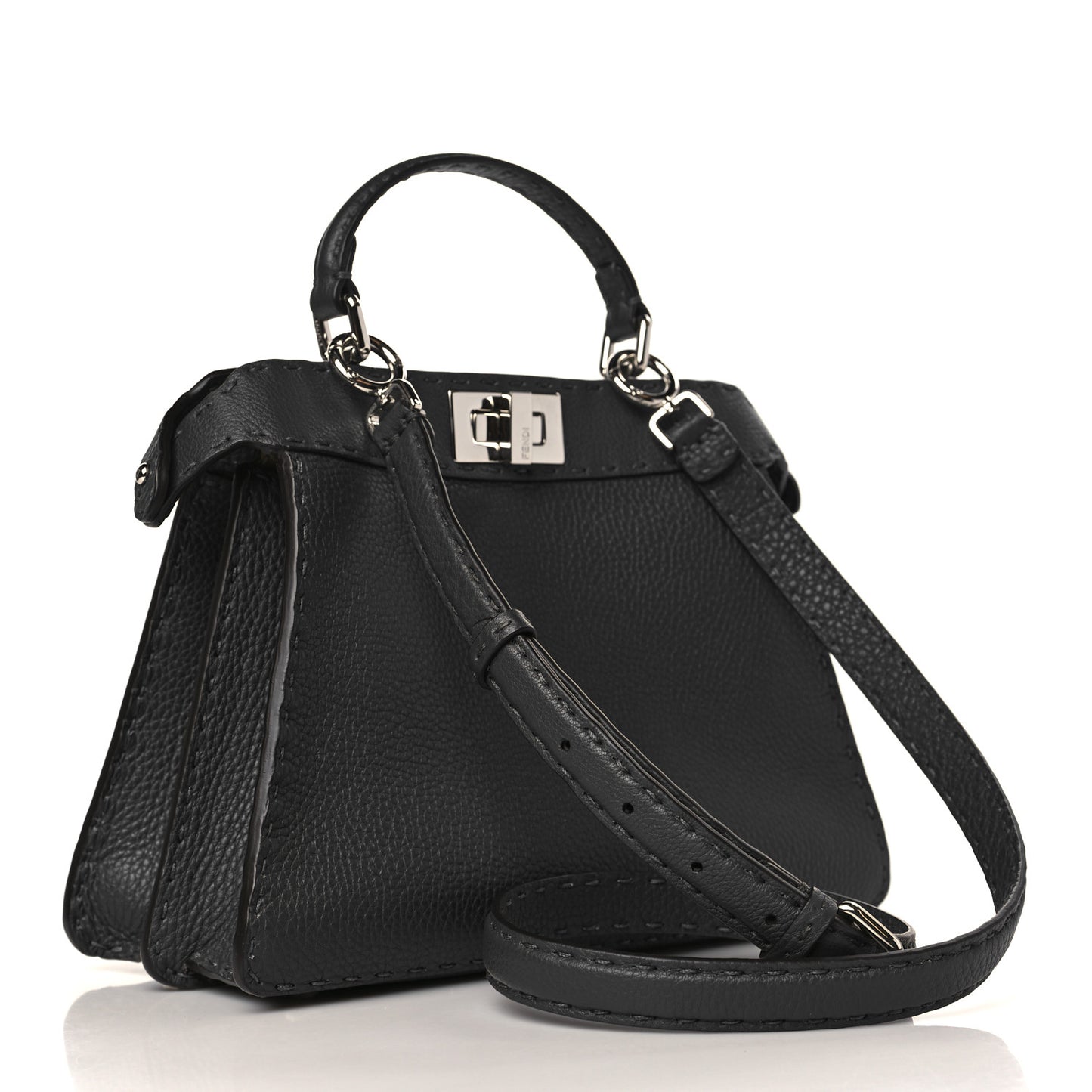 Cuoio Romano Selleria Chamois Small Peekaboo I SEE U Satchel Asfalto Camelia