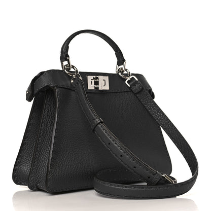 Fendi Cuoio Romano Selleria Chamois Small Peekaboo I SEE U Satchel Asfalto Camelia 3 of 10