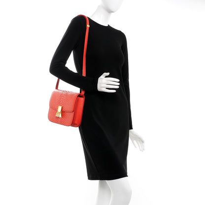 Celine Python Medium Classic Box Flap Bag Red 3 of 12