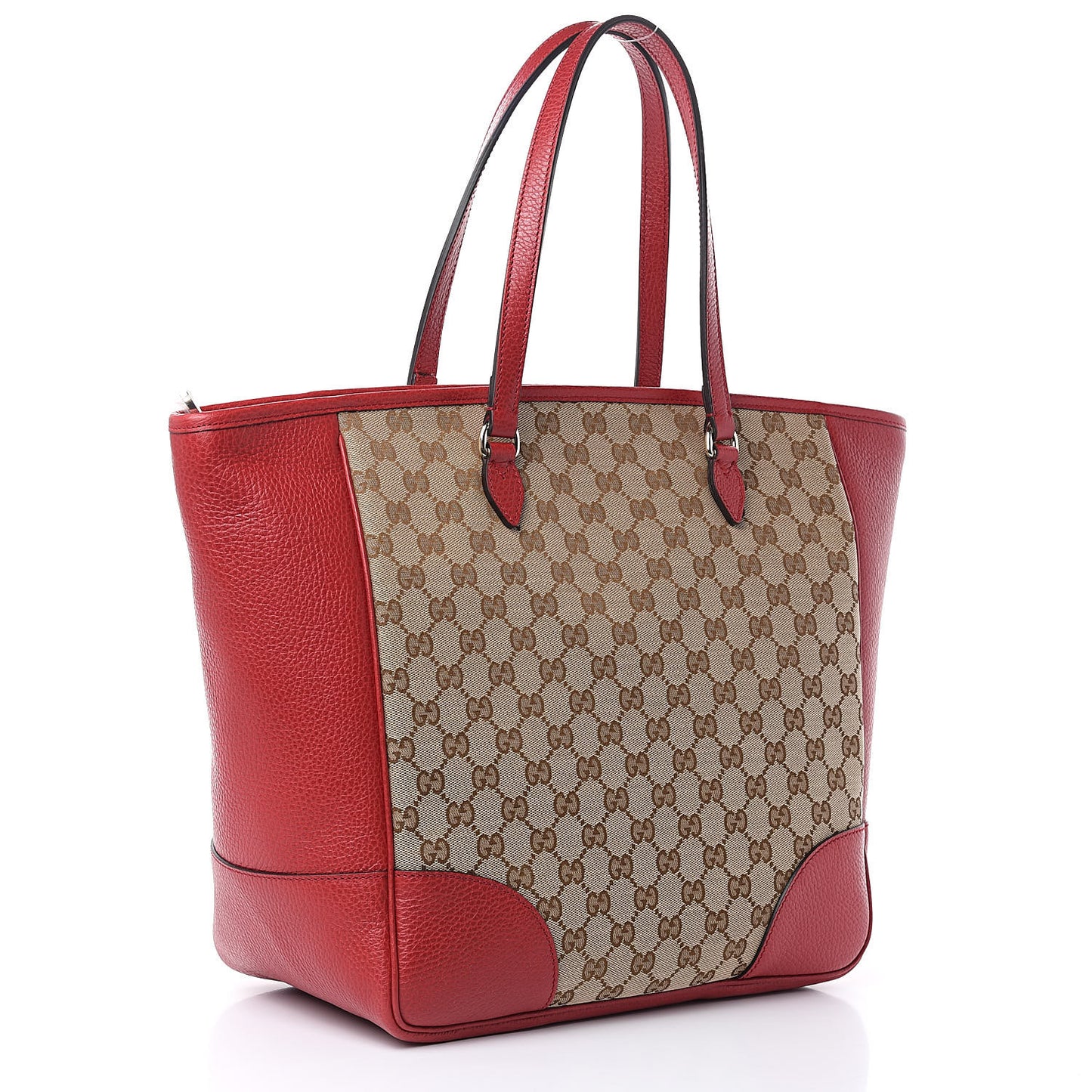 Monogram Bree Zippered Tote Beige Red