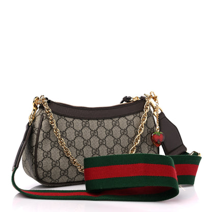Gucci GG Supreme Monogram Textured Dollar Calfskin Web Small Ophidia GG Handbag Beige Ebony New Acero 2 of 9