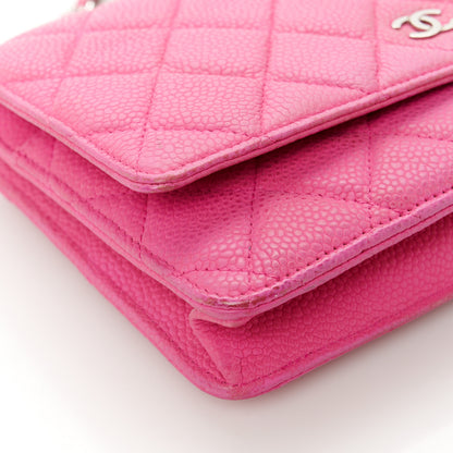 Chanel Iridescent Caviar Quilted Wallet on Chain WOC Pink 13 of 13