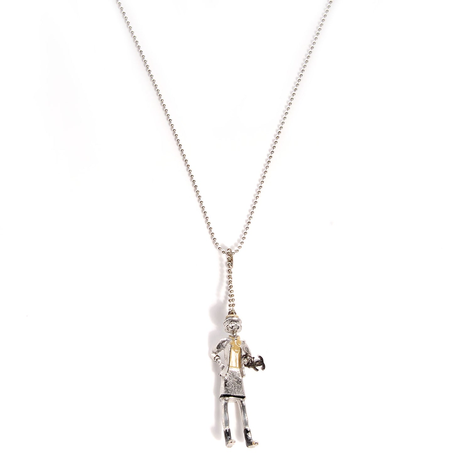 Coco CC Pendant Necklace Silver