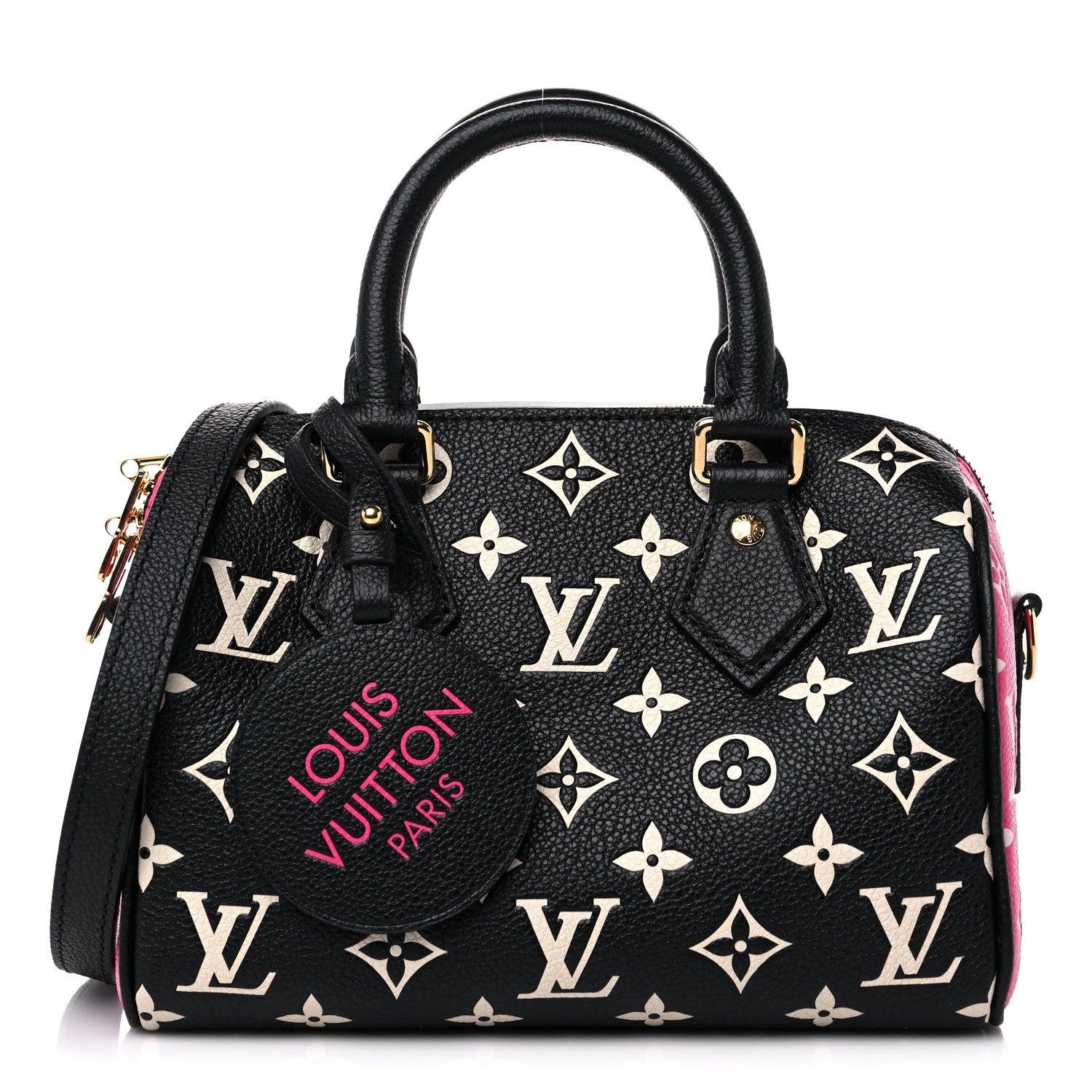 Louis Vuitton Empreinte Monogram Spring in the City Speedy Bandouliere 20 Black White Pink 1 of 9