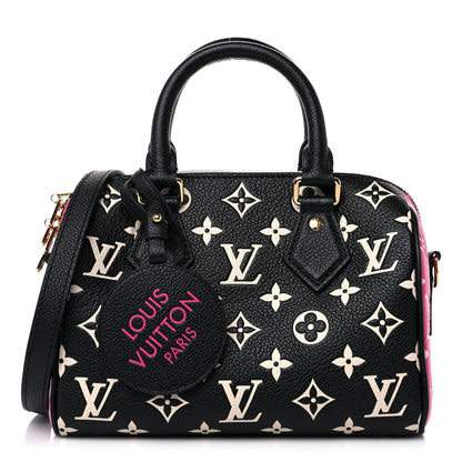 Louis Vuitton Empreinte Monogram Spring in the City Speedy Bandouliere 20 Black White Pink 1 of 9