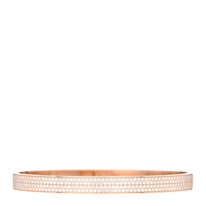 Hermes 18K Rose Gold Diamond PM Kelly Full Pave Bracelet ST 2 of 5