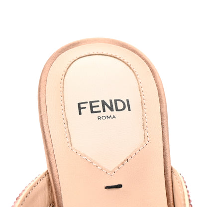 Fendi Technical Mesh Crystal Colibri Mule 36 Nude 8 of 9