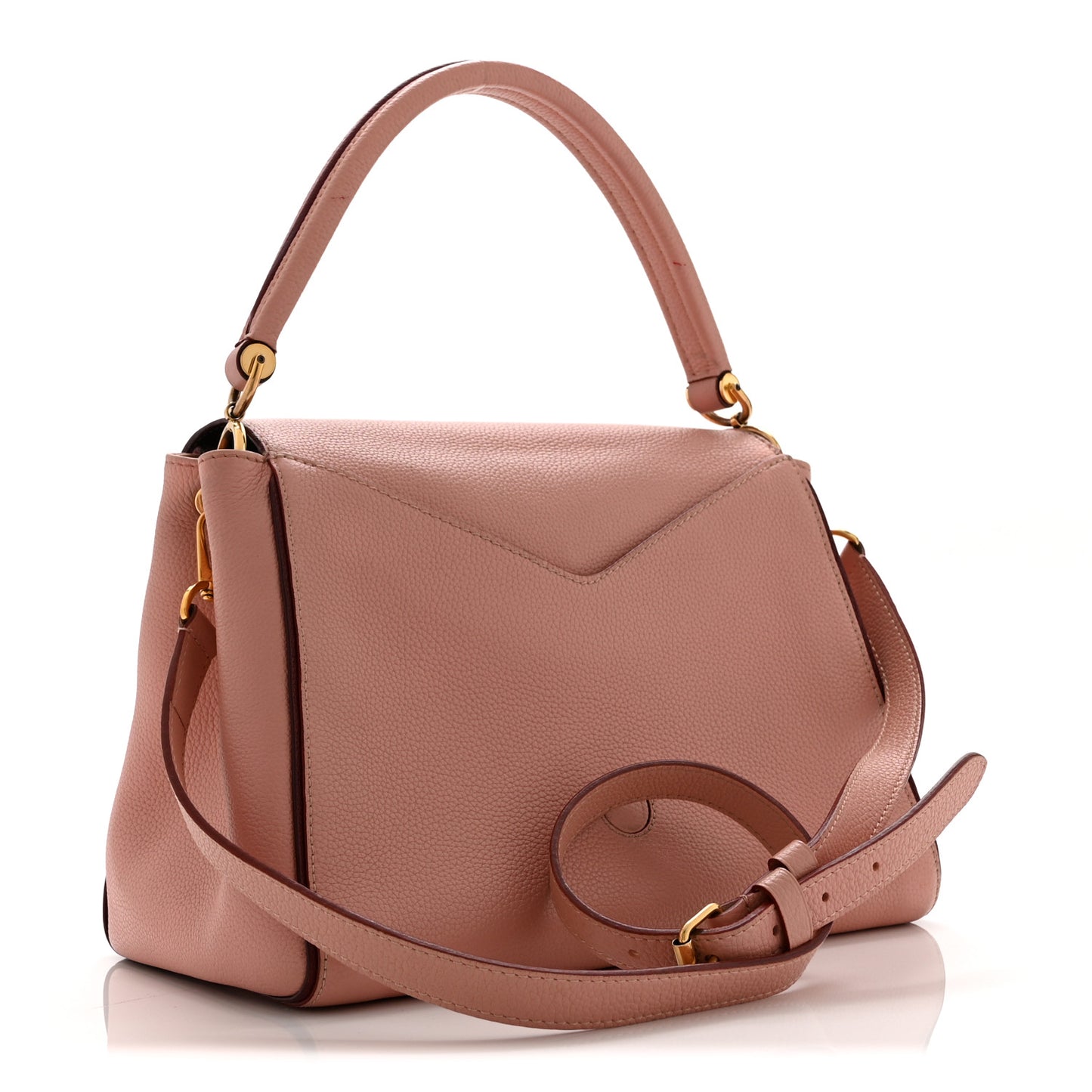 Grained Calfskin Monogram Double V Rose Poudre
