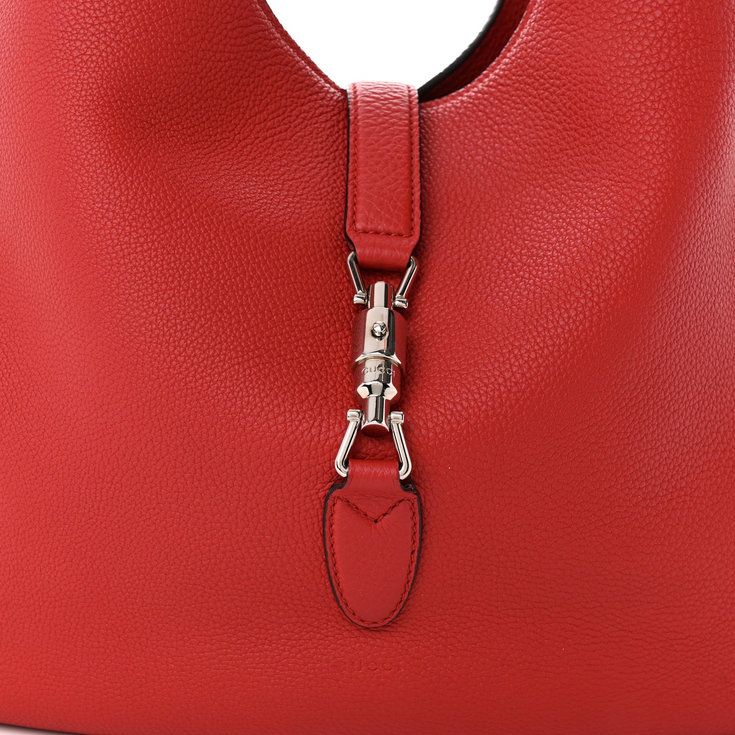 Soft Grained Calfskin Large Jackie Hobo Hibiscus Red