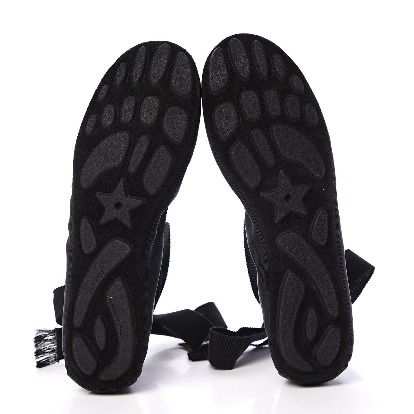 Micro Mesh Academy Lace-Up Ballerina Flats 36.5 Black
