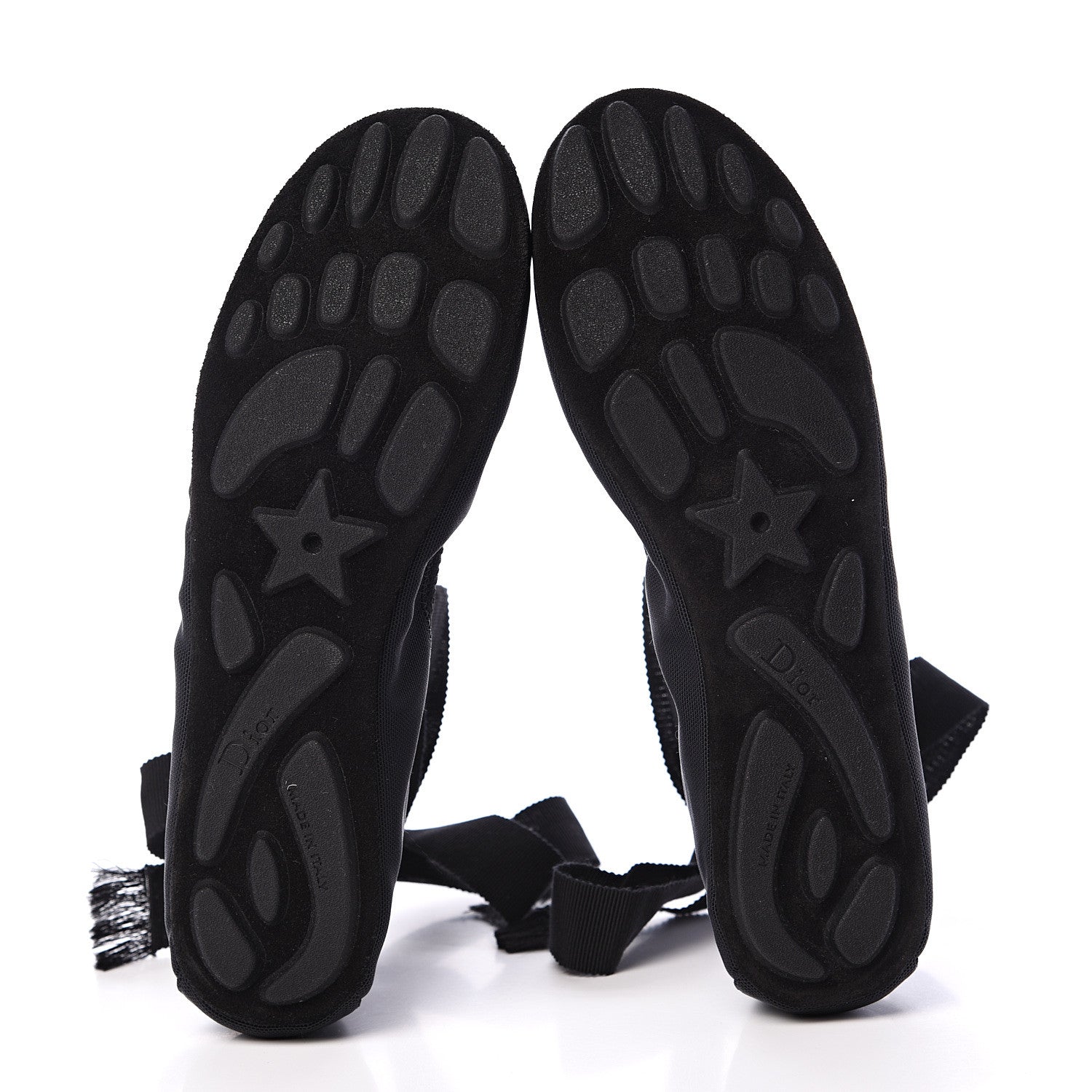 Christian Dior Micro Mesh Academy Lace-Up Ballerina Flats 36.5 Black 5 of 7