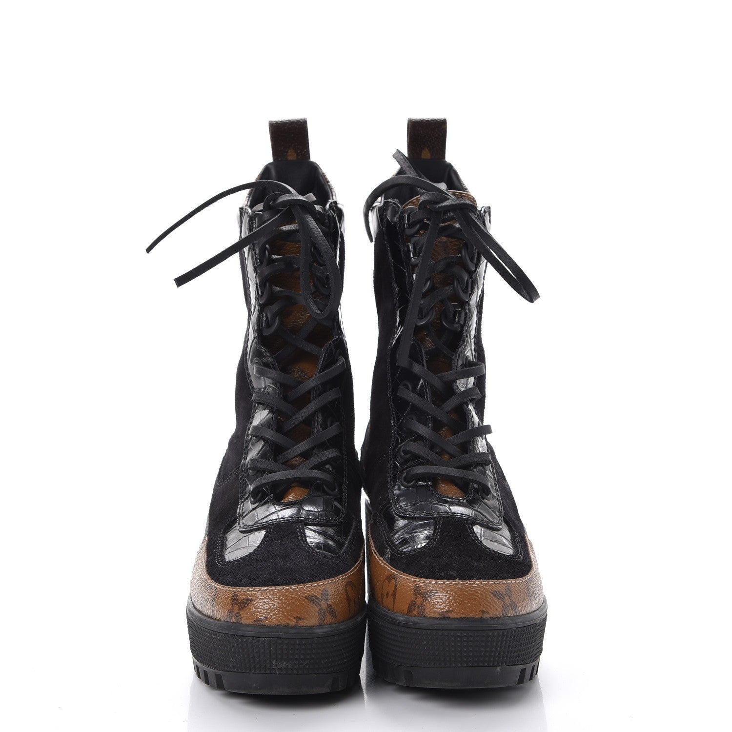 Louis Vuitton Suede Calfskin Reverse Monogram Laureate Platform Desert Boots 37 2 of 11