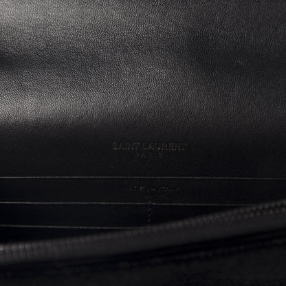 Saint Laurent Velvet Crystal Monogram Kate Tassel Chain Wallet Black 8 of 10