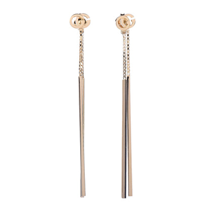 Gucci 18K Yellow Gold Running G Drop Chain Earrings 1 of 4