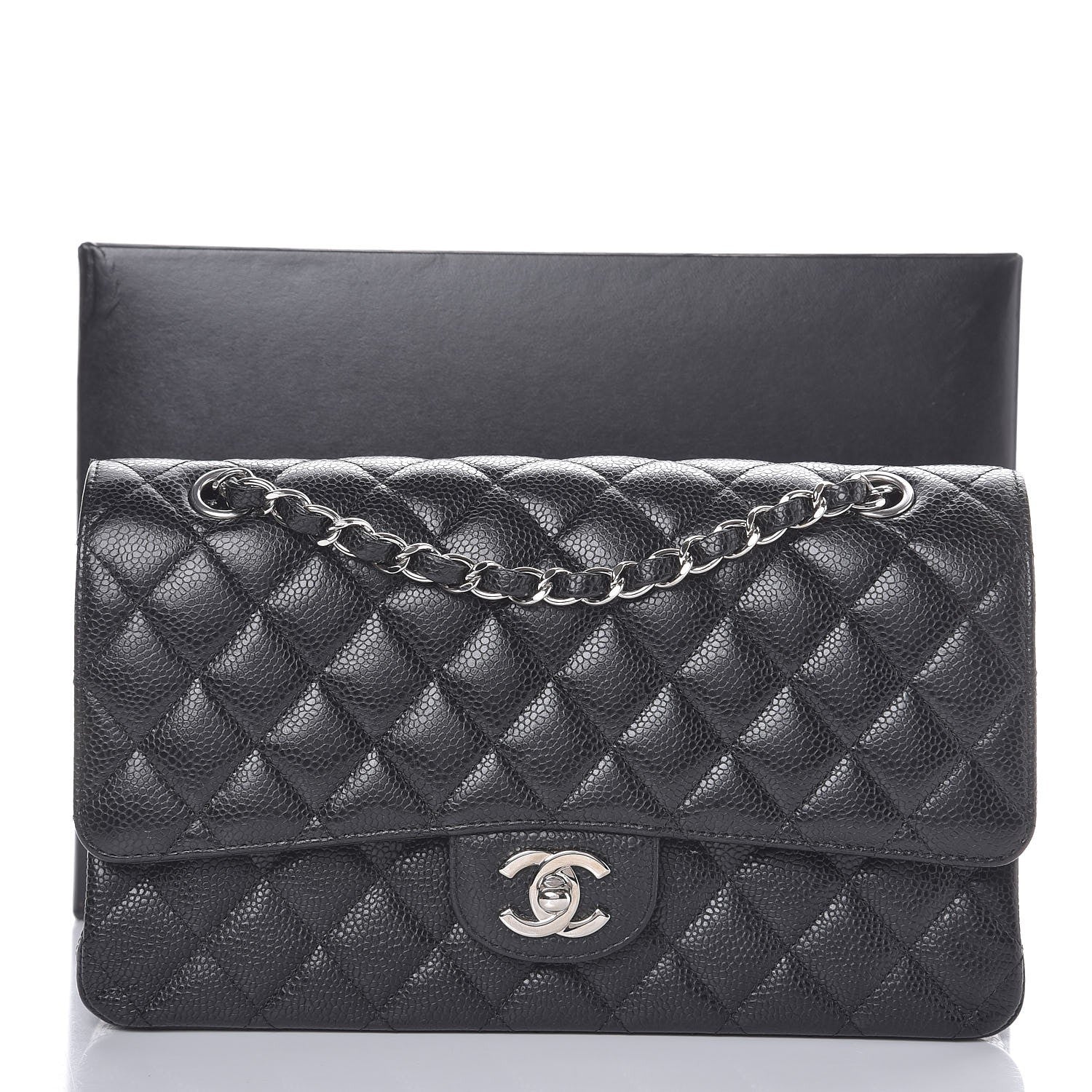 Chanel Caviar Quilted Medium Double Flap Black 12 of 13