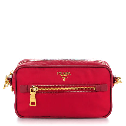 Prada Tessuto Nylon Saffiano Crossbody Bag Cherry 1 of 10