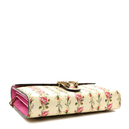 Gucci Calfskin Floral Print Mini Dionysus Chain Wallet Ivory Pink 4 of 9