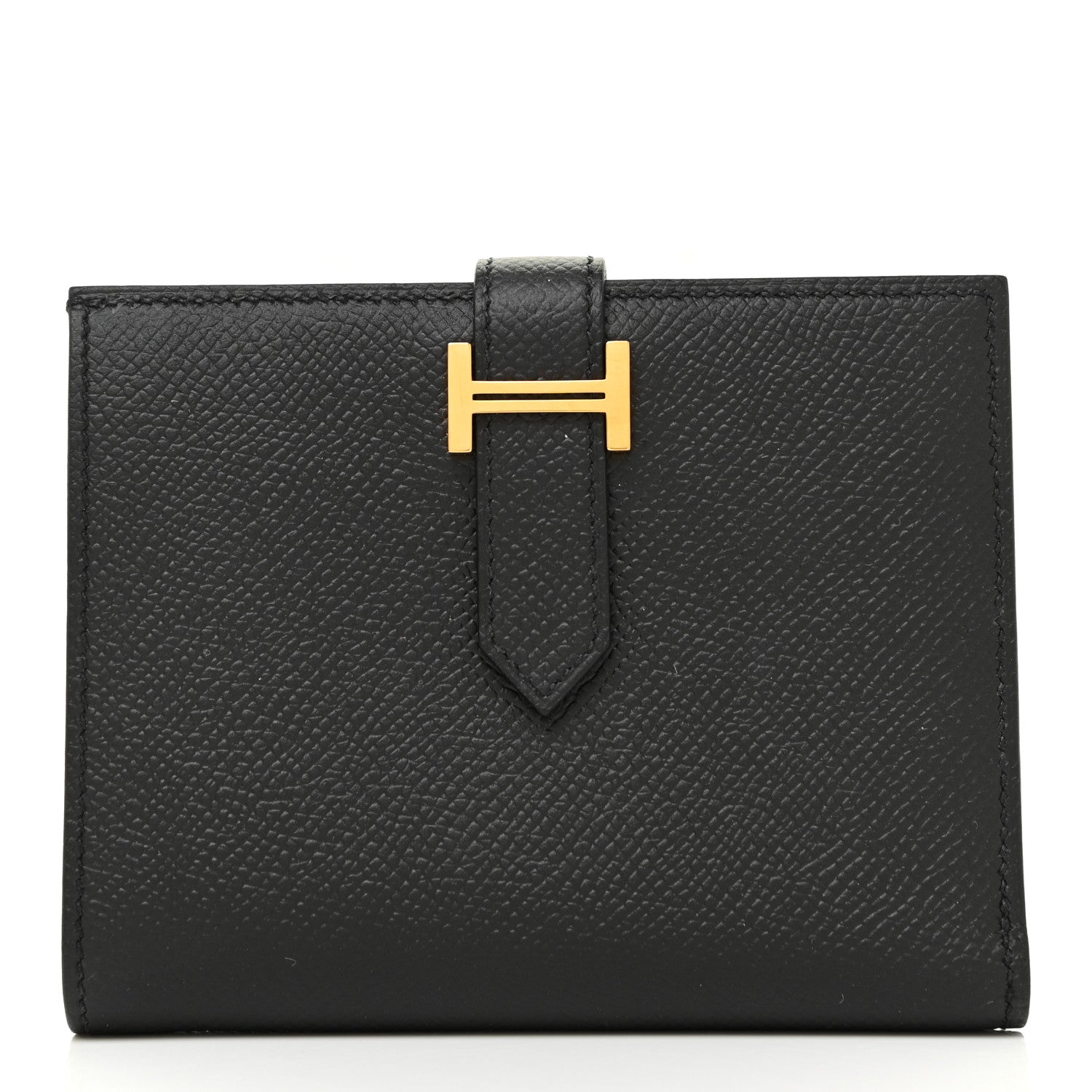 Hermes Epsom Bearn Compact Wallet Black 1 of 11