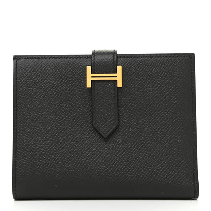 Hermes Epsom Bearn Compact Wallet Black 1 of 11