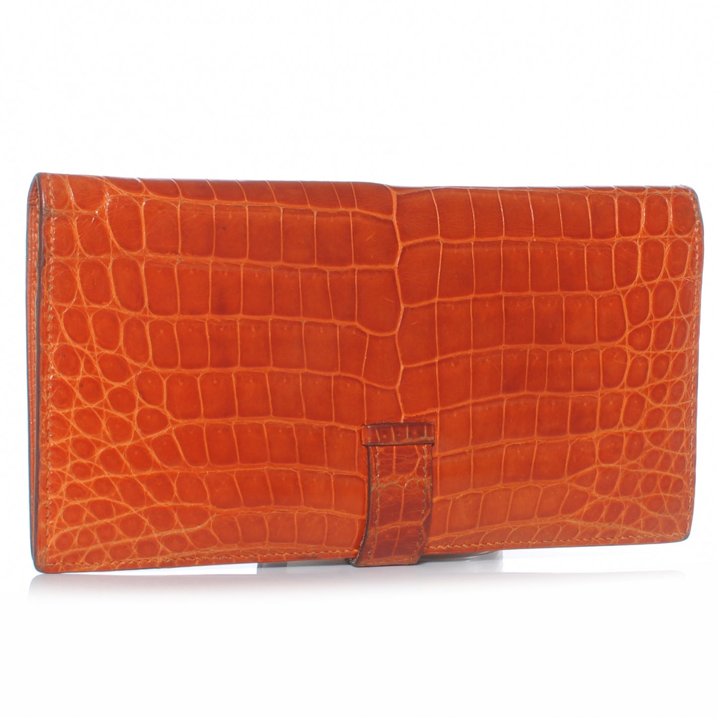 Niloticus Crocodile Diamond Bearn Wallet Orange