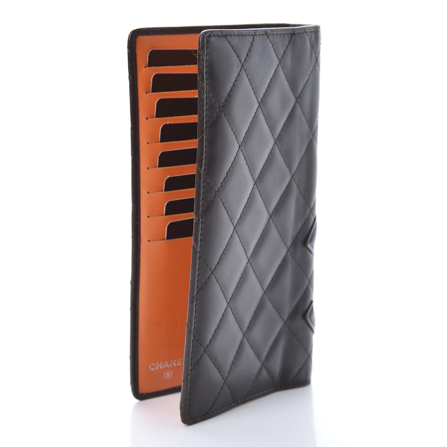 Chanel Calfskin Quilted Cambon Yen Wallet Marron Fonce 3 of 14