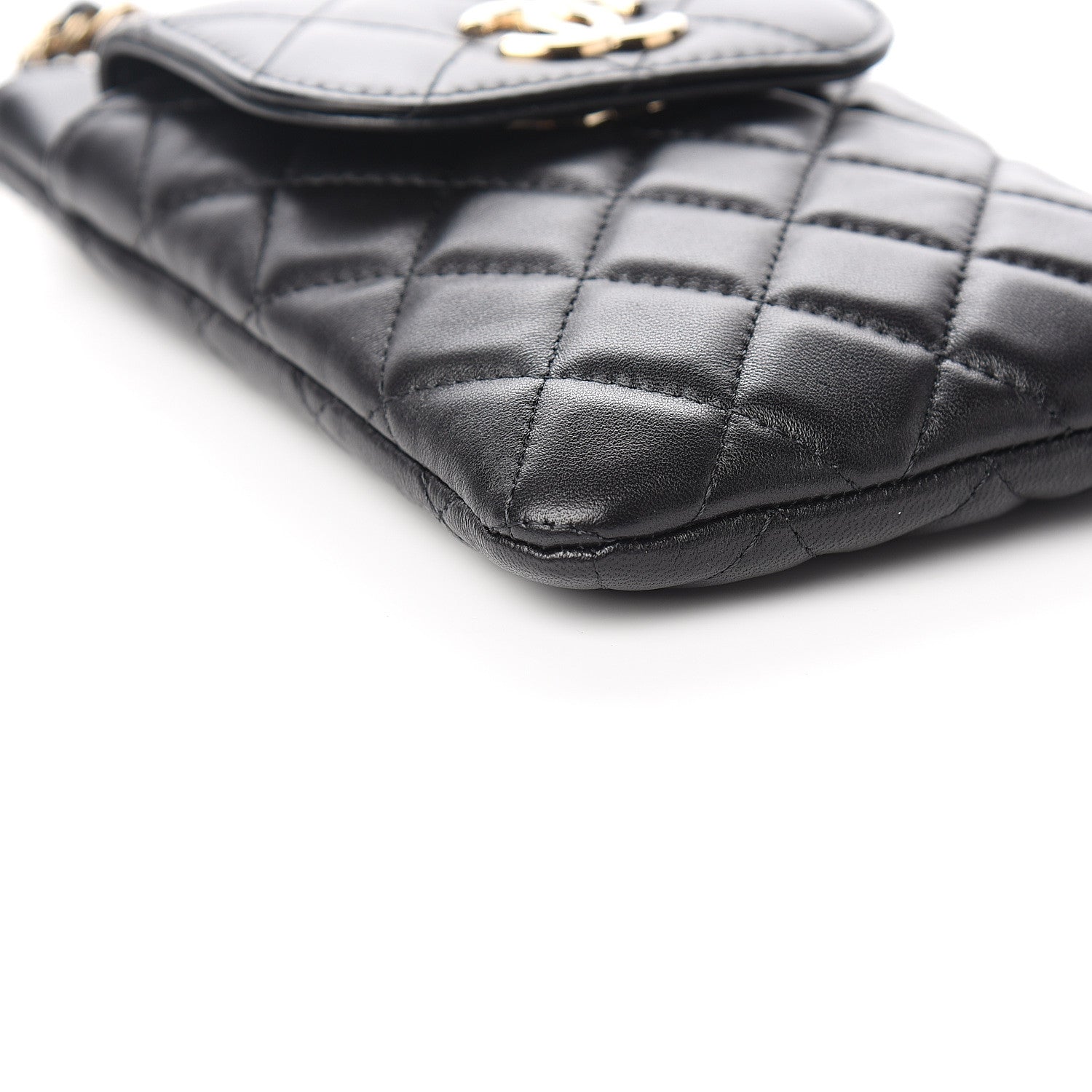Chanel Lambskin Quilted CC Phone Holder Black 7 of 10