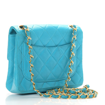 Chanel Lambskin Quilted Mini Square Flap Blue 2 of 11