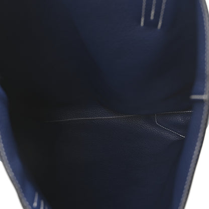 Hermes Taurillon Clemence Double Sens 45 Reversible Tote Bleu Izmir Bleu Saphir 5 of 15