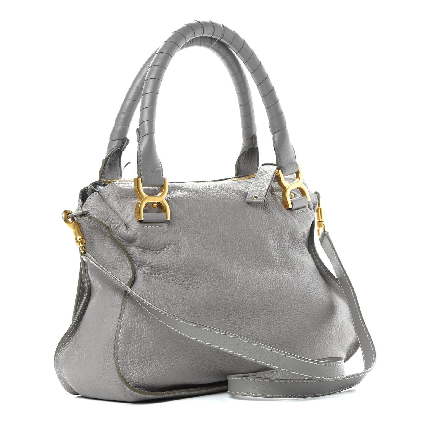 Calfskin Medium Marcie Satchel Cashmere Grey