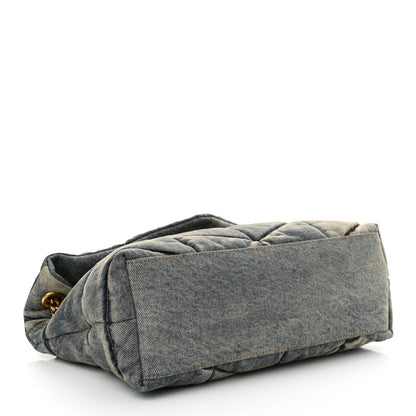 Saint Laurent Denim Quilted Small Loulou Puffer Monogram Chain Satchel Blue Cinnamon 4 of 11