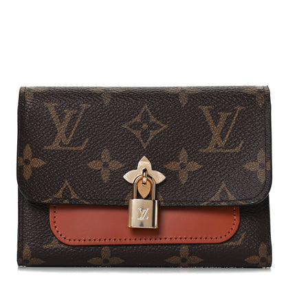 Louis Vuitton Monogram Flower Lock Compact Wallet Caramel 1 of 7