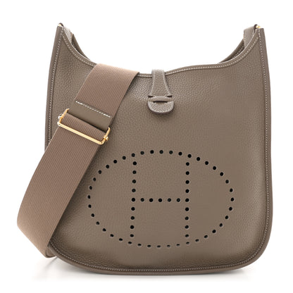 Hermes Taurillon Clemence Evelyne III PM Etoupe 1 of 11