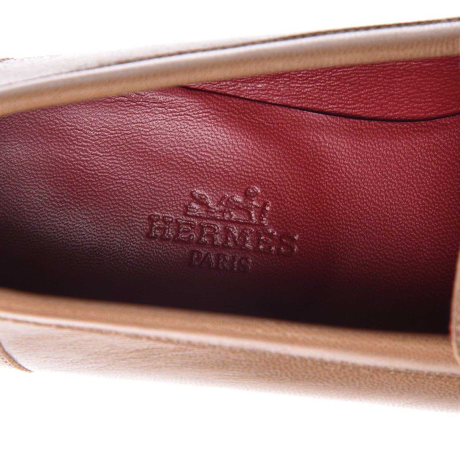 Hermes Goatskin Womens Paris Loafers 36.5 Etoupe 7 of 9