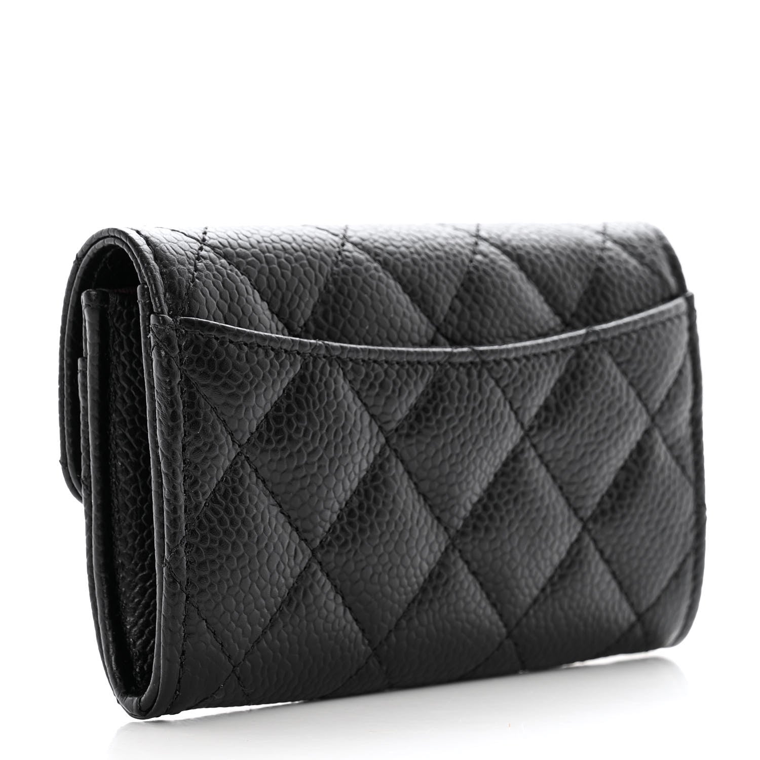 Chanel Caviar Quilted Flap Card Holder Wallet Black 3 of 9
