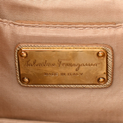 Salvatore Ferragamo Hammered Calfskin Mini Vara Bow Crossbody Bag Gold 6 of 17