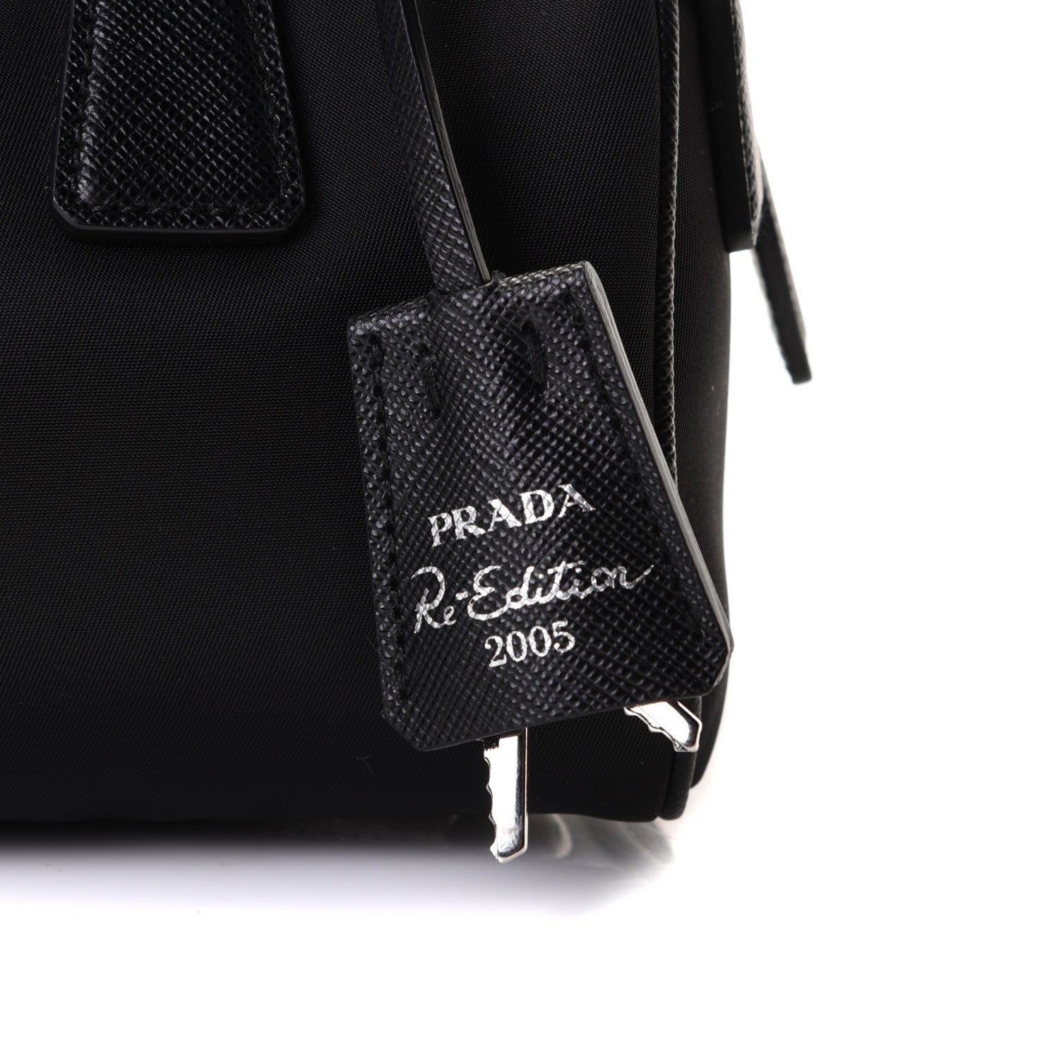 Prada Nylon Saffiano Re-Edition 2005 Top Handle Crossbody Bag Black 7 of 8