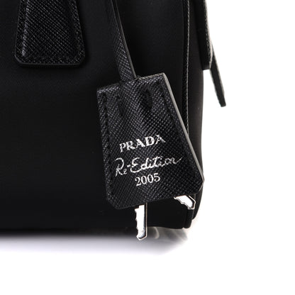 Prada Nylon Saffiano Re-Edition 2005 Top Handle Crossbody Bag Black 7 of 8