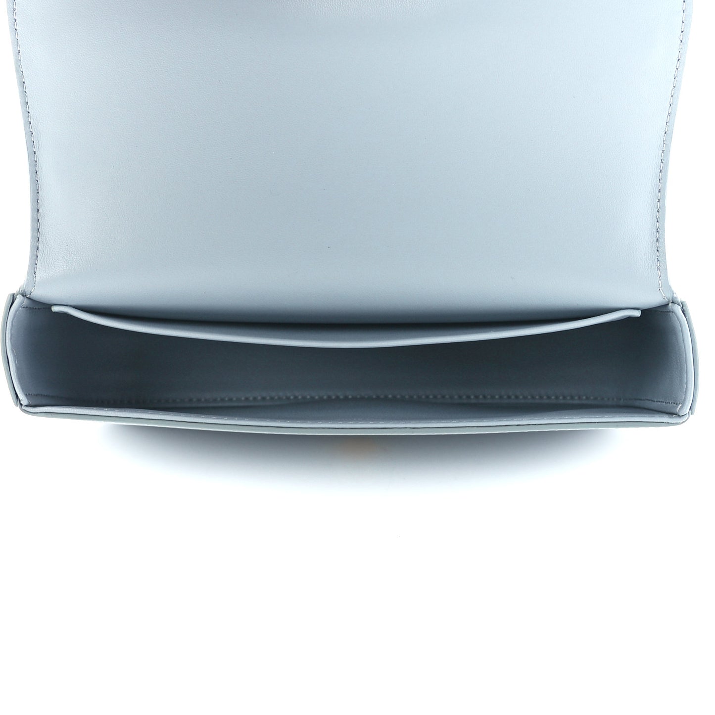 Shiny Calfskin Cuir Triomphe Chain Shoulder Bag Ice Blue